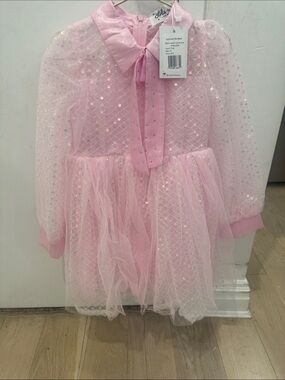 Lola and the Boys Girls Pink Sparkle Tulle Dress by